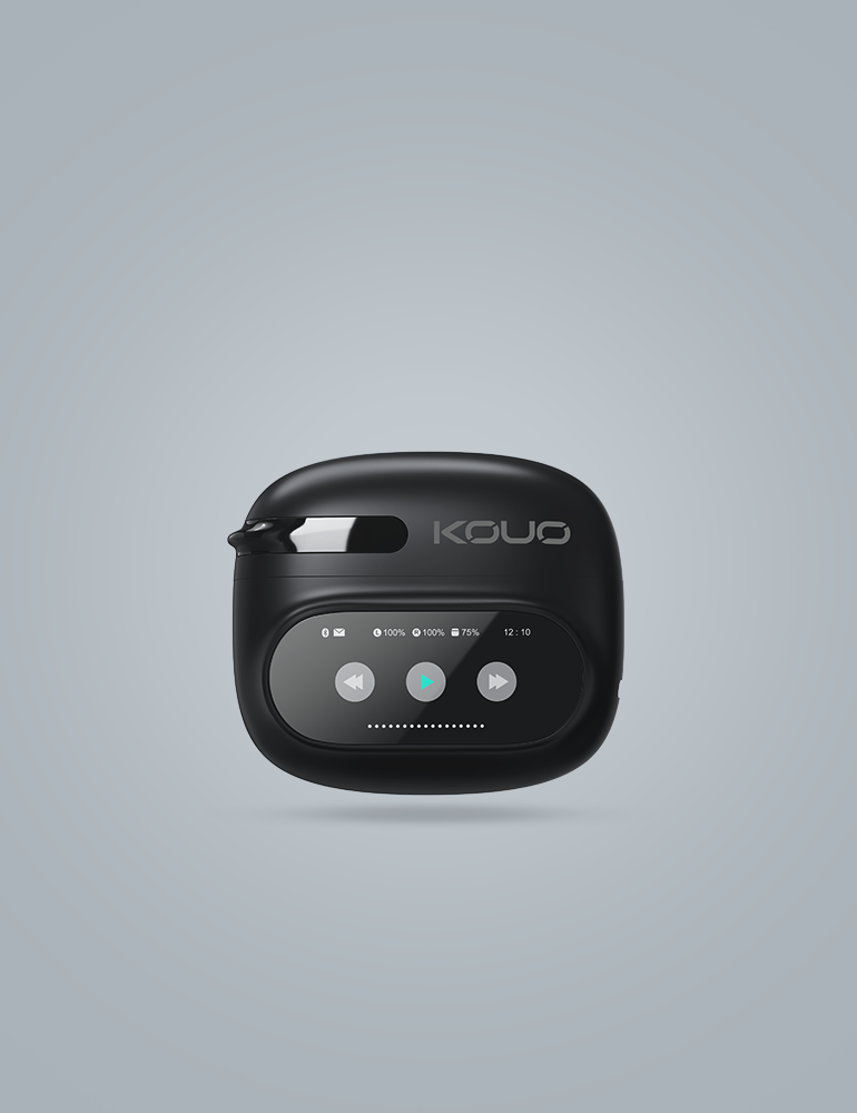 KOUO O1 Open-Ear Wireless Bluetooth 5.4 Headphones with LED HD